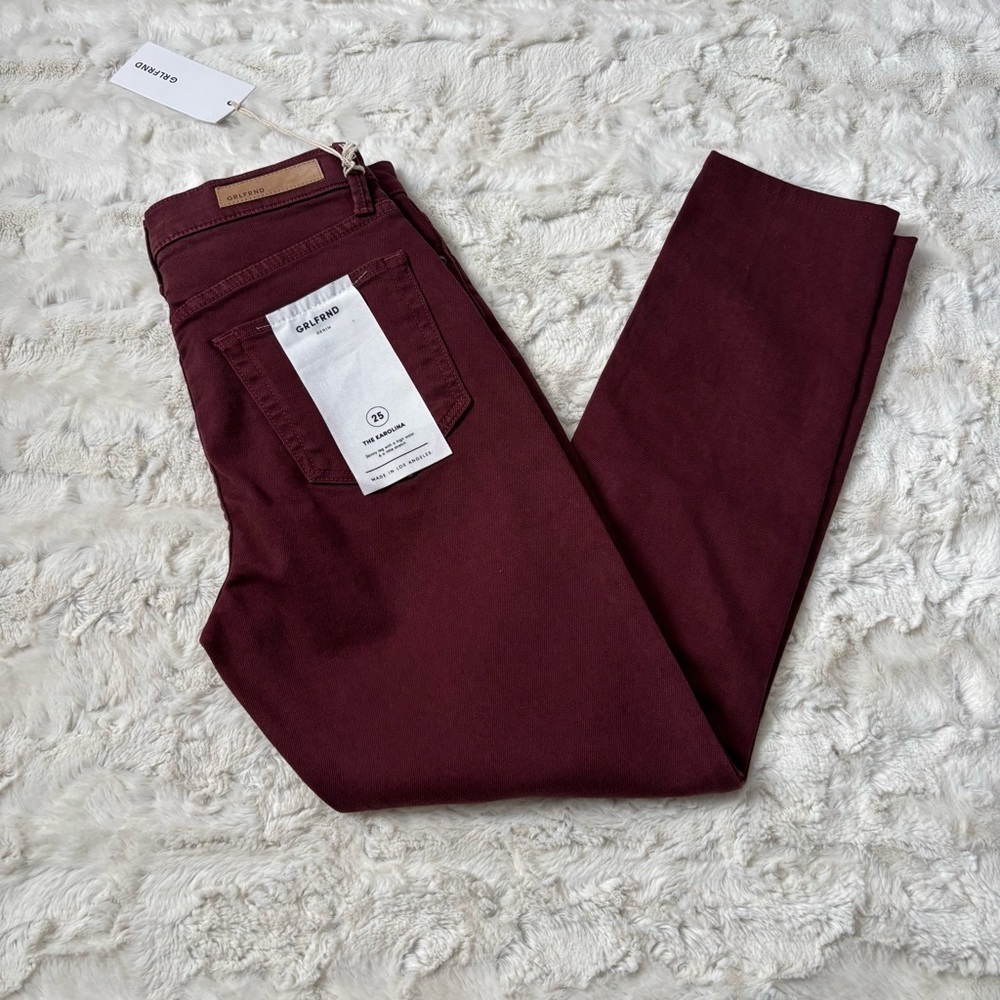 NWT GRLFRND Women's Size 25 Burgundy Red The Karolina Skinny Jeans